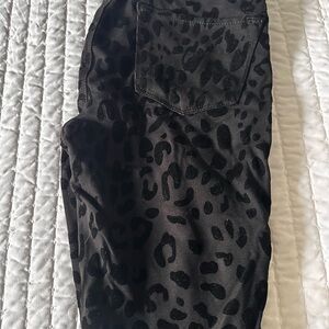 J Brand Black Leopard Skinny Pants
